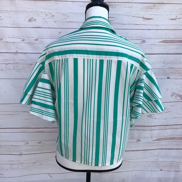 Green & White Stripe Blouse by a.n.d eawy - Picture 5 of 7